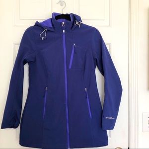 Eddie Bauer Rain Coat with lining and hood .